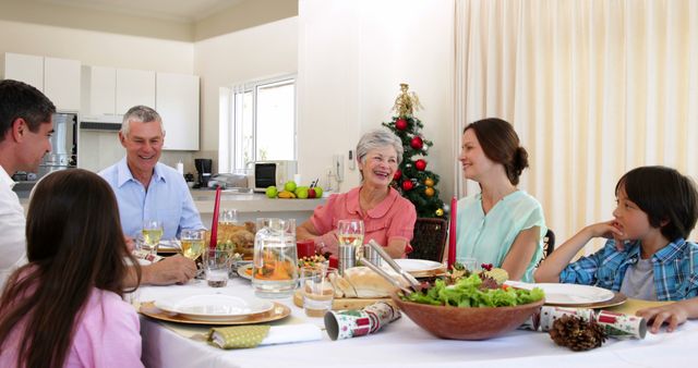 Multigenerational Family Celebrating Christmas at Home - Download Free Stock Images Pikwizard.com