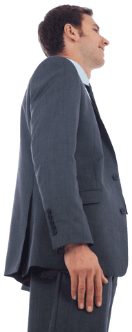 Smiling Caucasian Businessman on Transparent Background Isolated