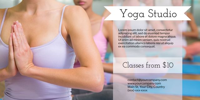 Peaceful Yoga Studio Flyer for Fitness and Meditation Classes - Download Free Stock Templates Pikwizard.com