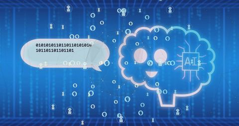 Artificial Intelligence and Data Processing Visually Communicating - Download Free Stock Images Pikwizard.com