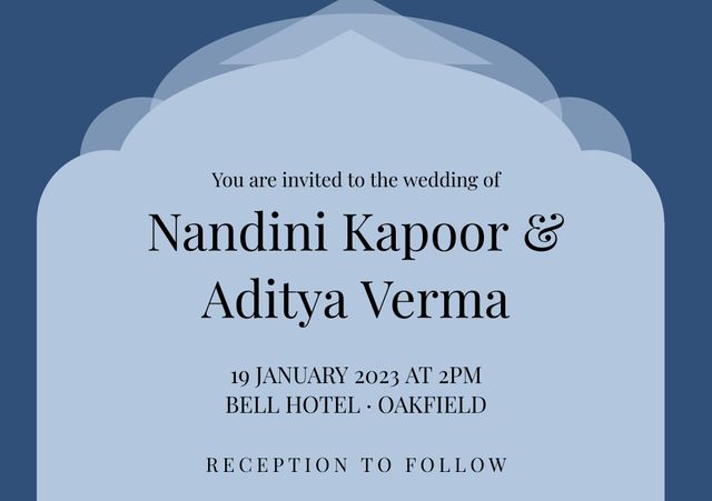 Elegant wedding invitation design suitable for formal event announcements. Uses classic fonts and minimalist look, perfect for couples planning sophisticated ceremonies. Ideal for social media announcements, wedding websites, and printed invitations.