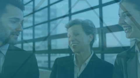 Businesspeople Discussing Data Analysis in Modern Office Setting