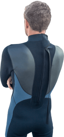 Transparent Image of Caucasian Male Surfer in Wetsuit