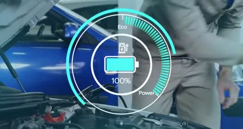 Mechanic Charging Battery with Displayed Eco Power Gauge