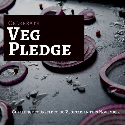celebrate veg pledge with fresh vegetables and onion spread - Download Free Stock Templates Pikwizard.com