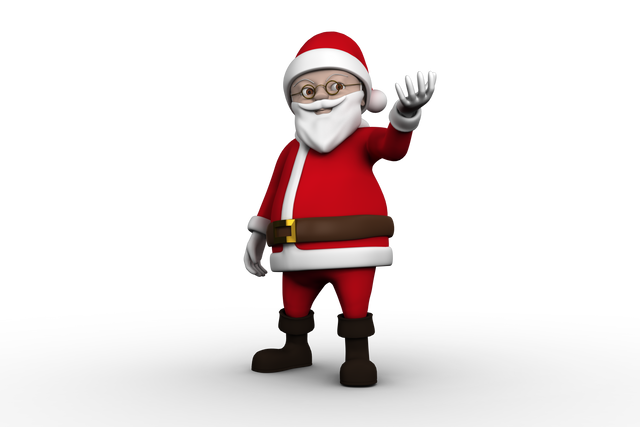 Transparent Cute Cartoon Santa Claus Waving - Download Free Stock Videos Pikwizard.com