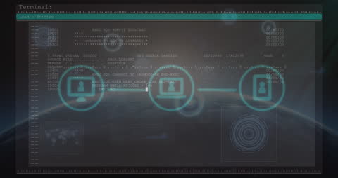 Digital Data Processing and Connections Concept Animation