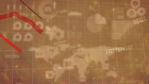 Abstract Financial Data Background with Global Elements