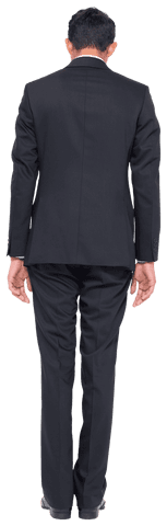 Transparent Back View of Businessman Standing in Suit