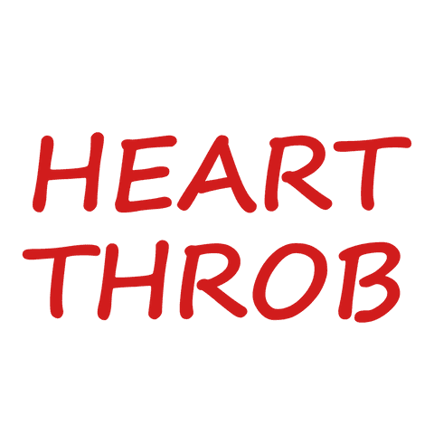 Heartthrob red text on transparent background