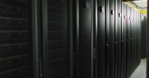 Modern Server Room With Digital Cloud Media Overlay - Download Free Stock Images Pikwizard.com