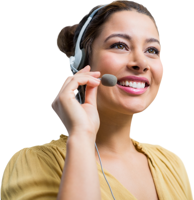 Smiling Customer Service Woman with Transparent Background - Download Free Stock Videos Pikwizard.com