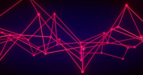 Glowing network of connected lines on black background