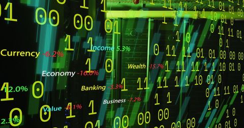 Futuristic Financial Data with Binary Code Streams - Download Free Stock Images Pikwizard.com