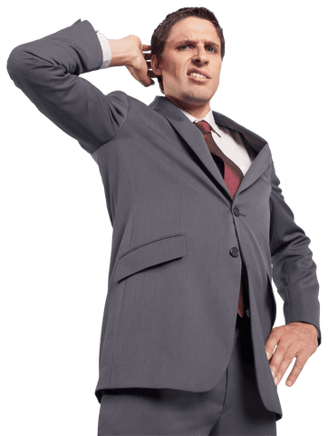 Stressed Businessman Grimacing Expression Transparent Background