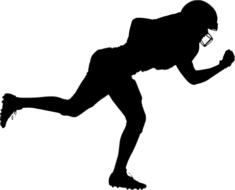 Transparent silhouette image of american football player