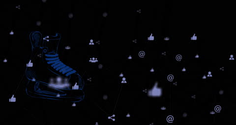 Futuristic Tech Network with Digital Social Media Icons