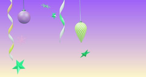 Festive Christmas Ornaments on Vibrant Gradient Background