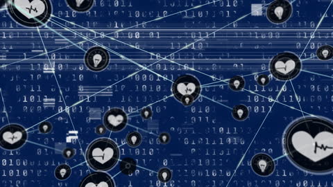 Digital Health Network with Binary Code Overlay