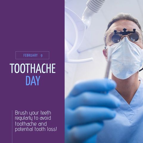Male Dentist with Dental Instruments Celebrating Toothache Day - Download Free Stock Templates Pikwizard.com