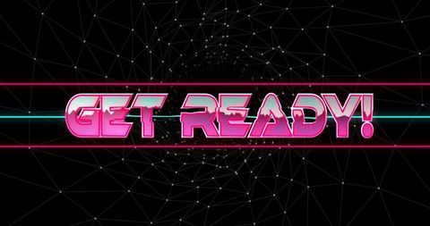 Neon 3D Text in Futuristic Digital Style on Dark Background