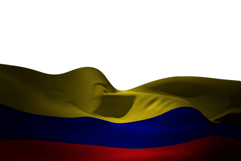 Colombia Flag Waving on Transparent Background Illustration