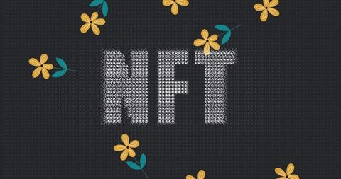 Innovative nft concept art with digital flowers