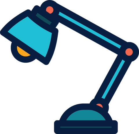 Transparent vector desk lamp illustration