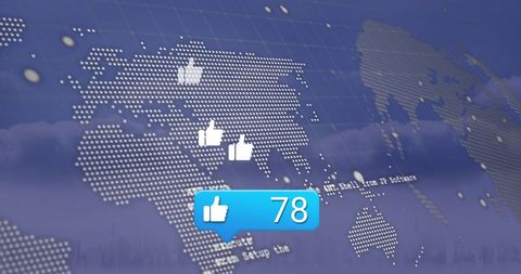 Social Media Engagement Over Global Digital Map Concept - Download Free Stock Images Pikwizard.com