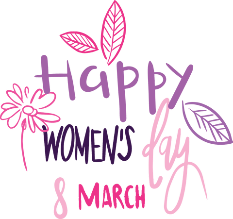 happy women's day march 8 text with flower elements transparent background - Download Free Stock Videos Pikwizard.com