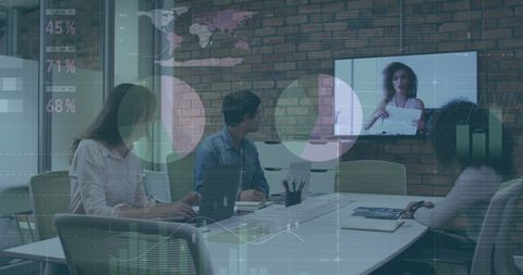 Diverse Business Team Collaborating on Financial Data Analysis