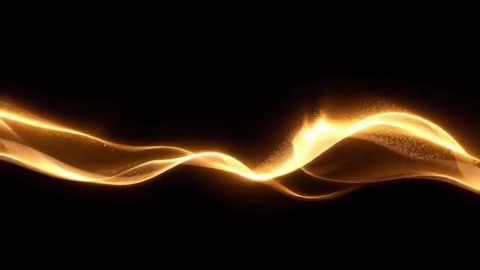 Glorious Golden Light Ribbon Animation in Cosmic Void