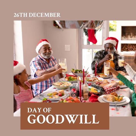 Family Celebrating Day of Goodwill with Festive Cheer