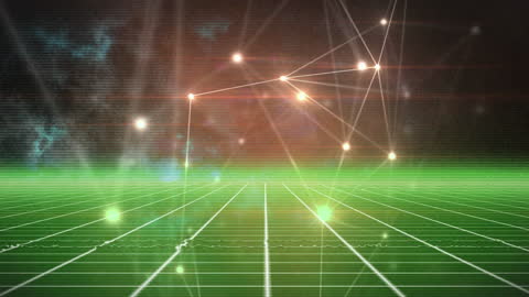 Futuristic Digital Network Interface with Glowing Connections