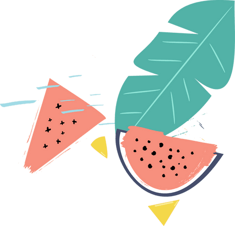 Abstract Watermelon and Leaf Design On Transparent Background - Download Free Stock Videos Pikwizard.com