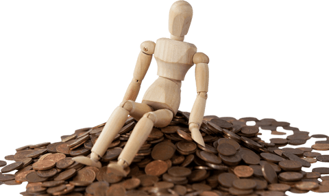 transparent wooden figurine on pile of coins financial concept - Download Free Stock Videos Pikwizard.com