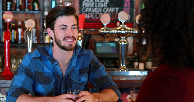 Young Man Dating at Tavern with Mid-Century Tap - Download Free Stock Images Pikwizard.com