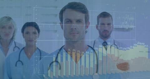 Healthcare Professionals Analyzing Digital Medical Data Charts