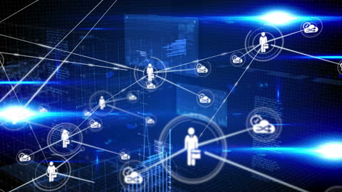 Digital Network Connections in Futuristic Interface