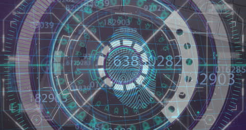 Futuristic Technology Scope with Fingerprint Overlay