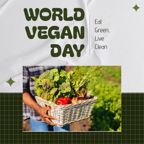 Celebrating world vegan day with fresh harvested vegetables