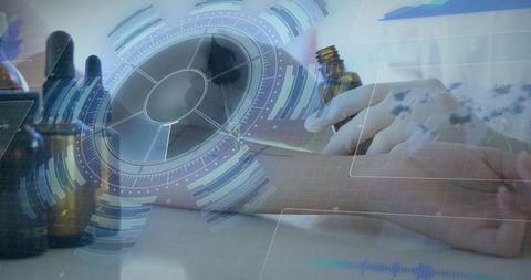 Futuristic data analysis with advanced technology interfaces