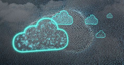 Digital Cloud Computing Network on Abstract Sky Background - Download Free Stock Images Pikwizard.com