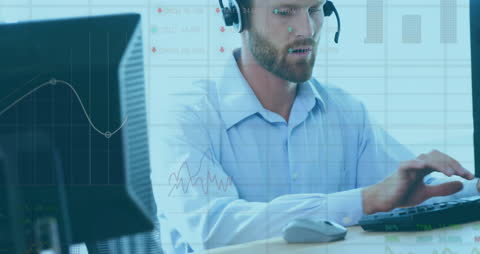 Customer Service Team Analyzing Data While Using Computers