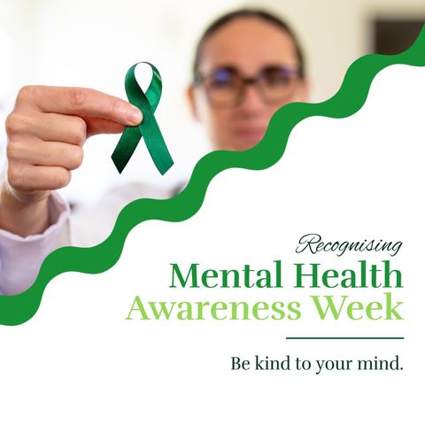 mental health awareness week: doctor holding green ribbon - Download Free Stock Templates Pikwizard.com