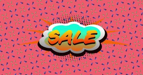 Vibrant retro sale banner with dynamic text