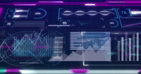 Digital Financial Data Processing on Futuristic Interface