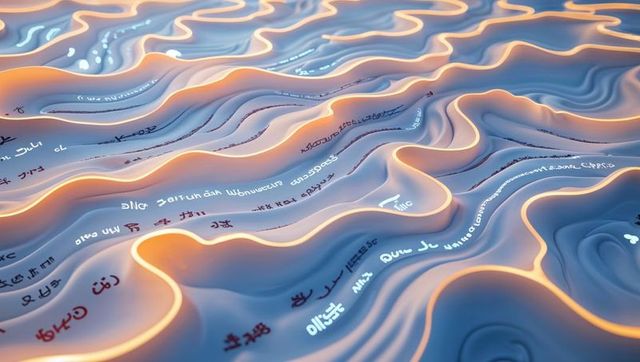 Glowing Digital Data Stream in Futuristic 3D Environment