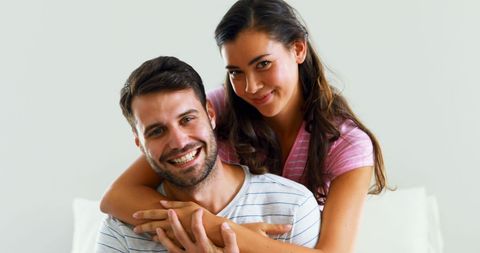 Happy Couple Embracing in Cozy Home Setting - Download Free Stock Images Pikwizard.com