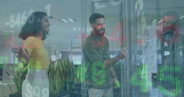 Business Professionals Analyzing Stock Market Data On Glass Wall - Download Free Stock Images Pikwizard.com